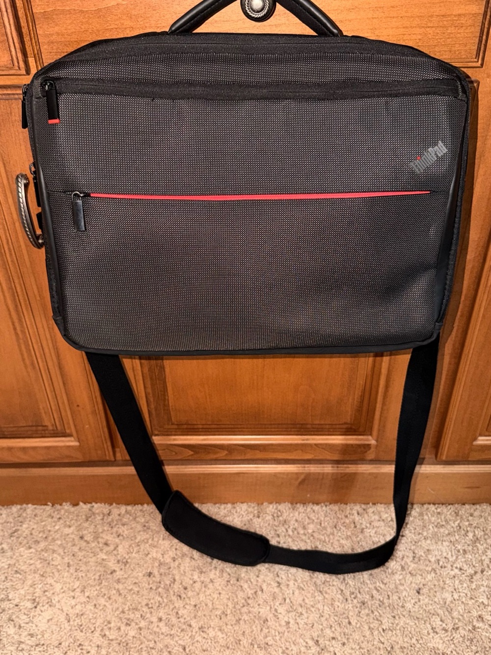 Lenovo Black Laptop Messenger Bag with Red Trim